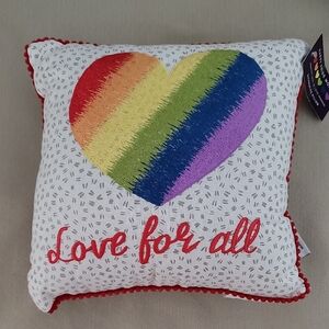 Love For All Rainbow Heart Decorative Pillow